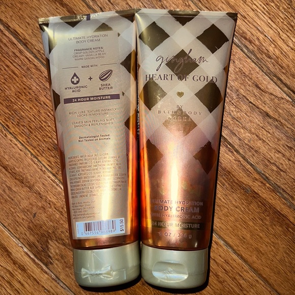 BBW Gingham heart of gold BODY CREAM 2pc set - Picture 2 of 2